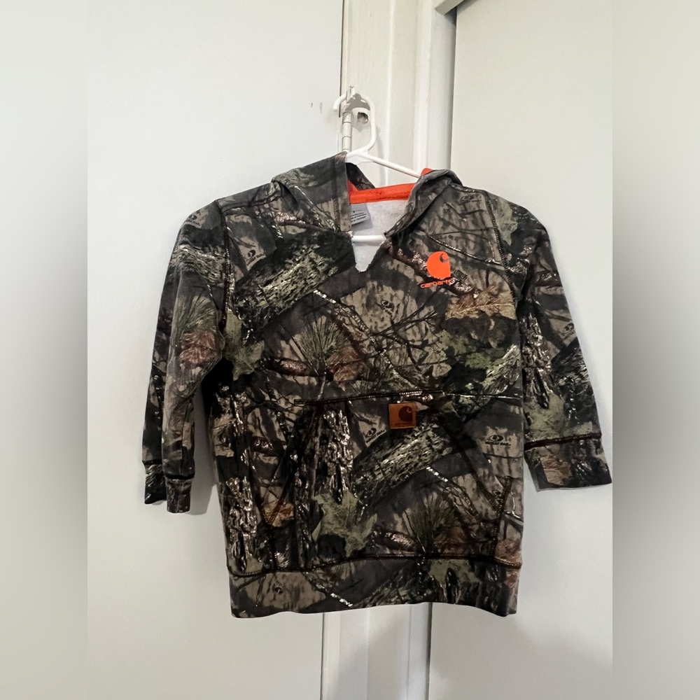 Carhartt Mossy Oak Camo Hoodie Sweatshirt Kids Size 6 RARE